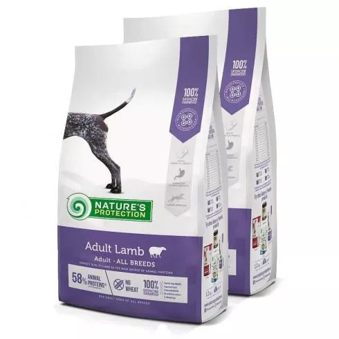 Natures Protection Dog Adult Lamb 2x12kg