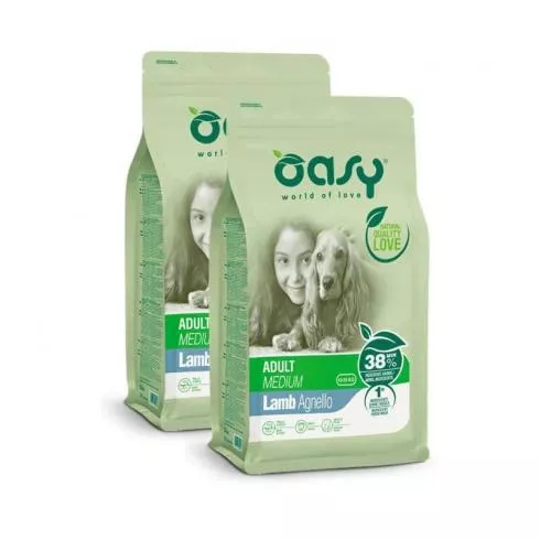 Oasy Dog Lifestage Adult Medium Lamb 2x12kg