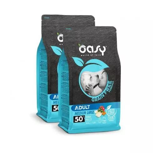 Oasy Dog GF Adult Medium/Large Fish 2x2,5kg