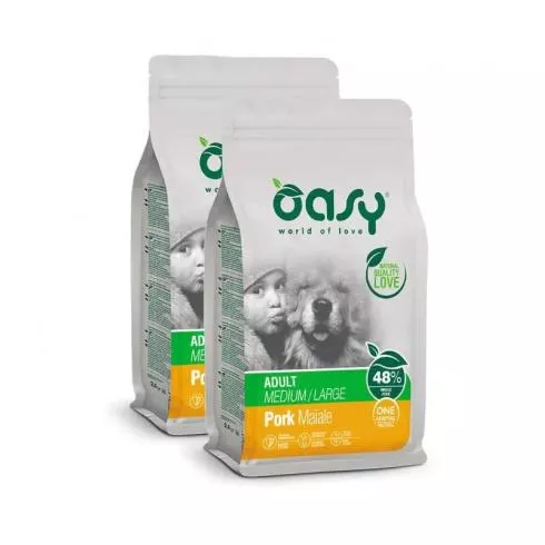 Oasy Dog OAP Adult Medium/Large Pork 2x12kg