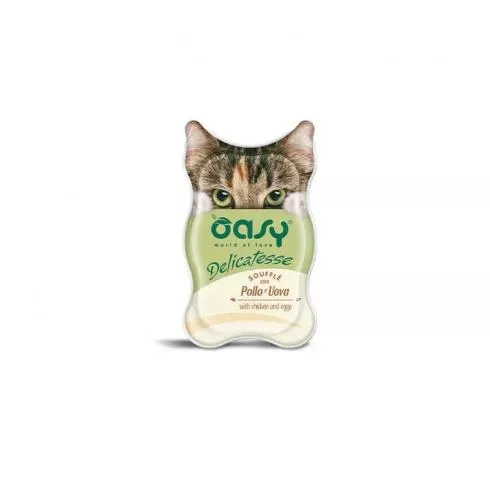 Oasy Cat Tálka Delicatesse Soufflé Chicken & Eggs 85g