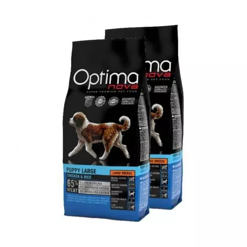 Visán Optimanova Dog Puppy Large Chicken & Rice 2x2kg