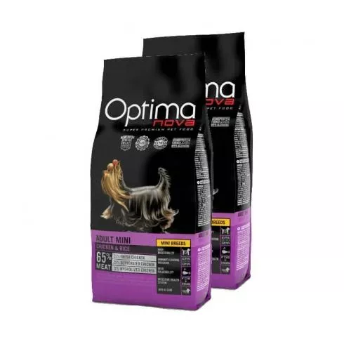 Visán Optimanova Dog Adult Mini Chicken & Rice 2x2kg