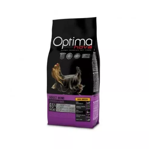 Visán Optimanova Adult Mini Chicken/Rice száraz kutyatáp csirke, rizs 12kg