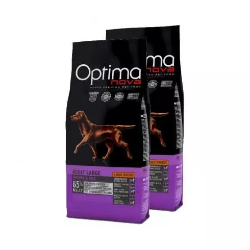 Visán Optimanova Dog Adult Large Chicken & Rice 2x12kg