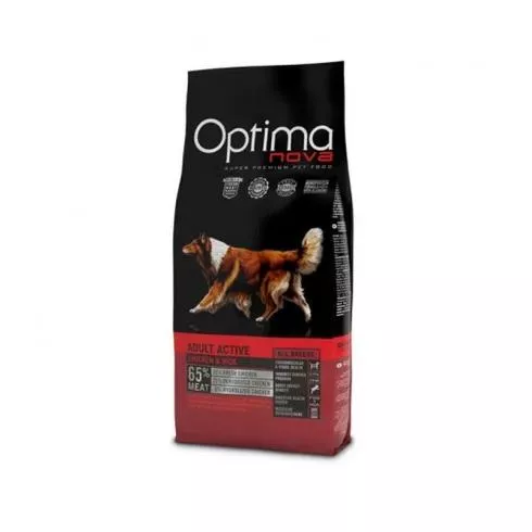 Visán Optimanova Adult Active Chicken/Rice száraz kutyatáp csirke, rizs 12kg