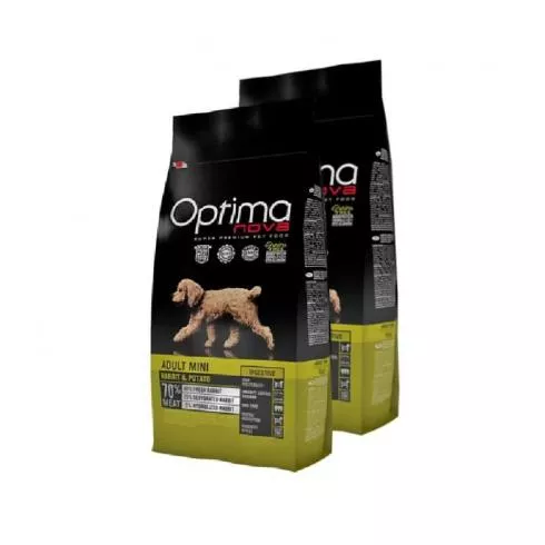 Visán Optimanova Dog Adult Mini Rabbit & Potato 2x2kg