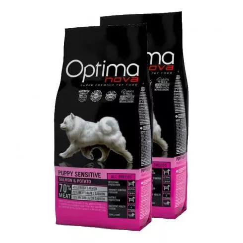 Visán Optimanova Dog Puppy Sensitive Salmon & Potato 2x2kg