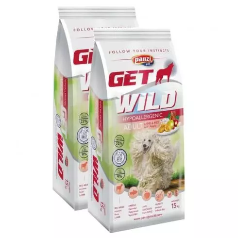 Panzi Getwild Adult Hypoallergenic Lamb & Rice 2x15kg