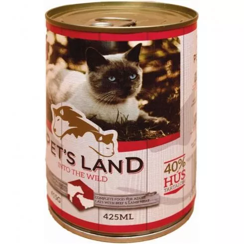 Pet s Land Cat Konzerv Marhamáj-Bárányhús almával 415g