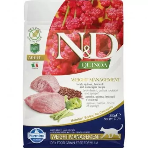 N&D Cat Quinoa Weight Management bárány 300g