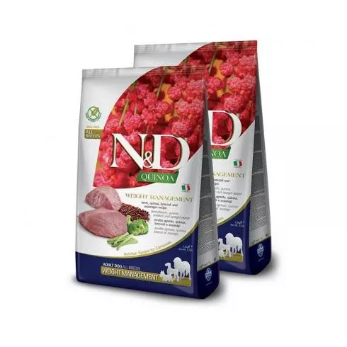 N & D Quinoa Dog Weight Management bárány 2x2,5kg