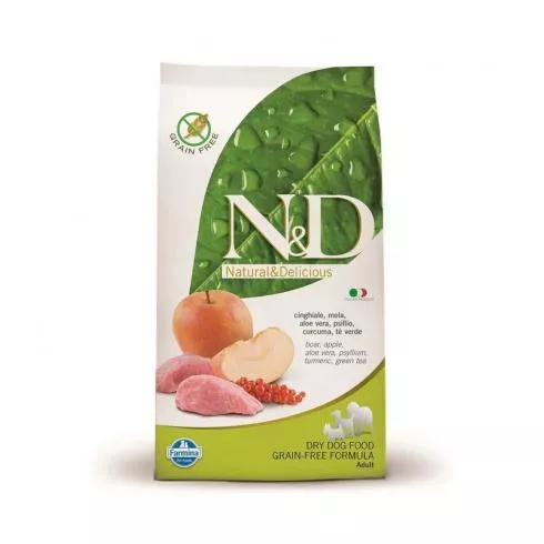 N&D Dog Grain Free Adult vaddisznó & alma 2x7kg