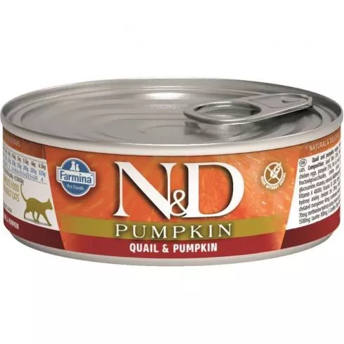 N&D Cat Pumpkin konzerv fürj & sütőtök 80g