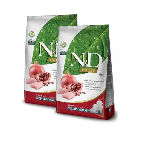 N&D Prime Dog Grain Free csirke & gránátalma puppy medium & maxi 2x12kg