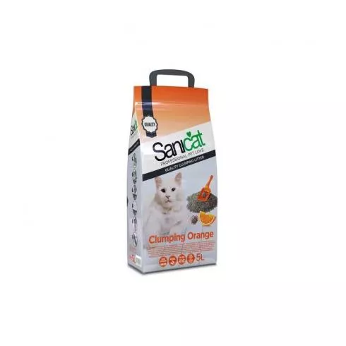 Macskaalom Sanicat Orange Narancsos Csom Bentonit 5l