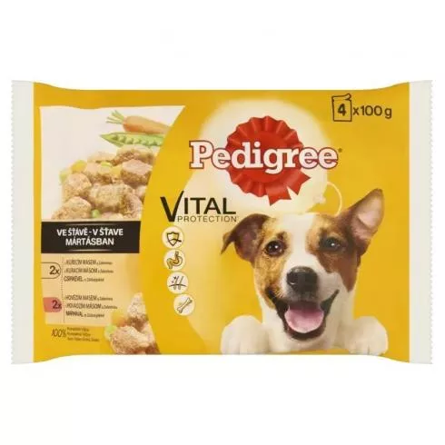 Pedigree Alutasakos 4-Pack Adult Csirke & zöldség, Marha & zöldség 100g Multipack