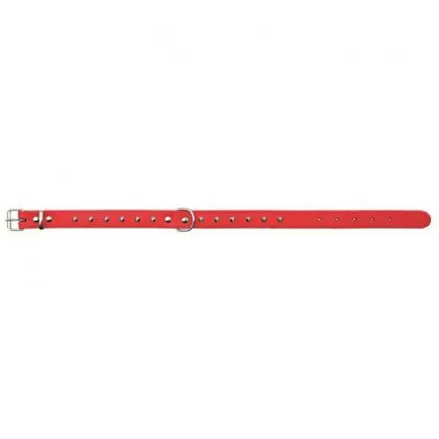 Trixie Nyakörv Bőr Basic csavarokkal M-L 38-48cm/22mm Piros