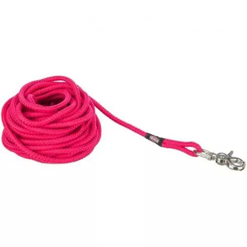 Trixie nyomkövető póráz, kerek kioldóhurokkal S–L: 10 m/o 6 mm, fuchsia