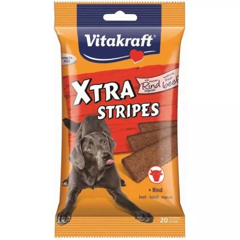 Vitakraft Xtra Stripes Kutya Jutalomfalat Marhahússal 200g