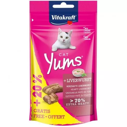 Vitakraft Cat Yums Jutalomfalat Májjal 40g+20%