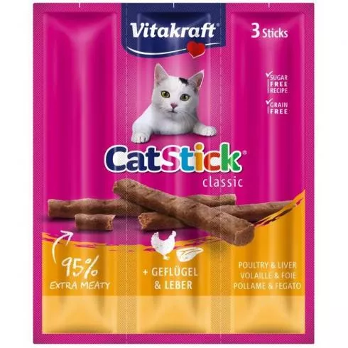 Vitakraft Cat Stick Jutalomfalat Mini Szárnyas & Máj 3x6g