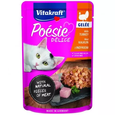 Vitakraft Poésie Délice Macska Alutasak Pulykahús Zselében 85g