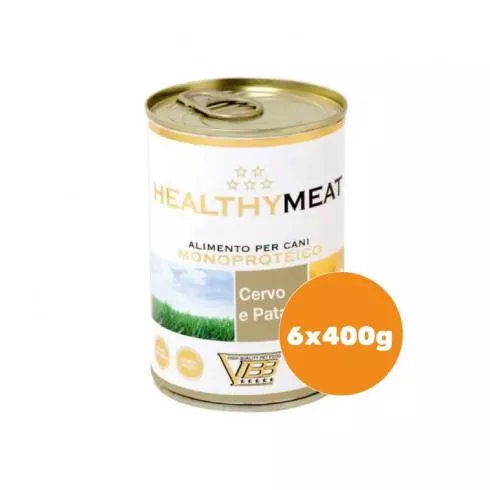 Healthy Meat szarvas 95% monoproteines paté, burgonyával felnőtt kutyáknak 6x400g