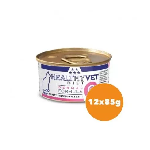 Healthy Vet Diet Cat Dermal - bőr támogatására felnőtt macskáknak 12x85g