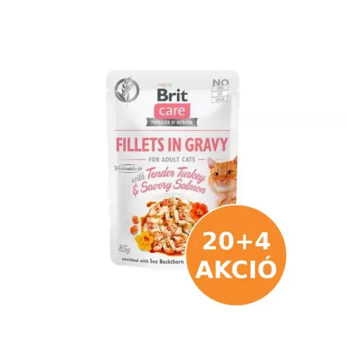 Brit Care Cat alutasak pulyka/lazac szószban 24x85g