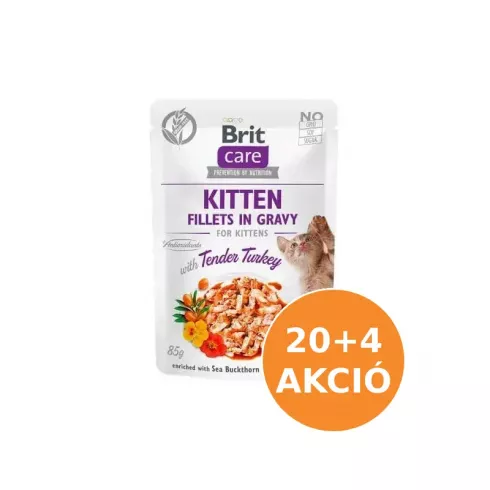 Brit Care Cat Kitten alutasak pulyka szószban 24x85g