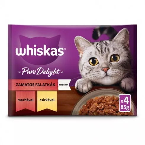 Whiskas alutasak 4-pack Pure Delight Marha Baromfi  aszpikban  4x85g Multipack