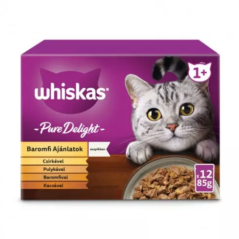 Whiskas alutasak 12-pack Pure deligt szárnyas Aszpikban 12x85g Multipack