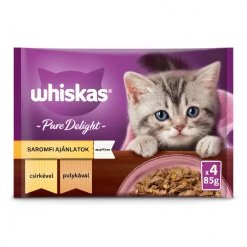 Whiskas alutasak 4-pack Pure Delight Baromfi  aszpikban JUNIOR  4x85g Multipack