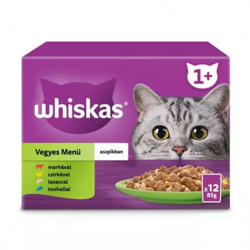 WHISKAS Alutasak 12-pack halas-húsos mix válogatás 12*85g Multipack