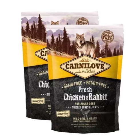 Carnilove Fresh Dog Adult Chicken & Rabbit - Csirke & Nyúl - Muscles, Bones & Joints 2x1,5kg