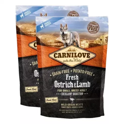 Carnilove Fresh Dog Adult Ostrich & Lamb - Strucc & Bárány - Excellent Digestion 2x1,5kg