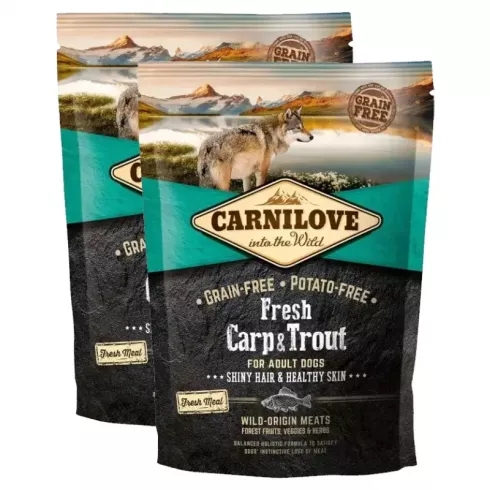 Carnilove Fresh Dog Adult Carp & Trout - Ponty & Pisztráng - Hair & Healthy Skin 2x1,5kg