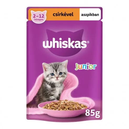 Whiskas Alutasakos Junior Csirke Aszpikban 85g