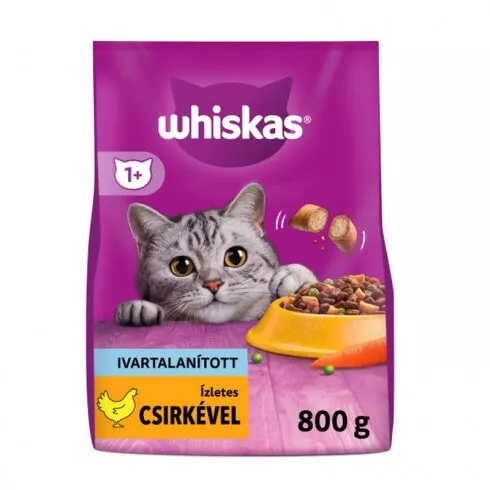 Whiskas Sterilie száraz macskaeledel csirkével 800g