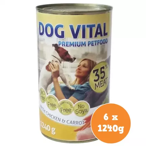 Dog Vital konzerv csirke, sárgarépa 6x1240g