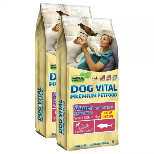 Dog Vital Adult Sensitive Mini Breeds Fish 2x12kg