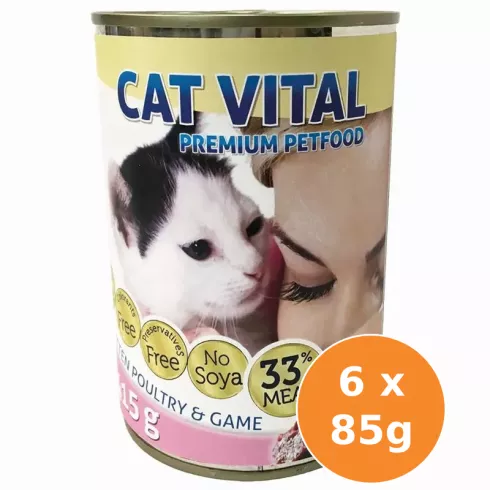 Cat Vital Kitten konzerv baromfi + vad 6x415g