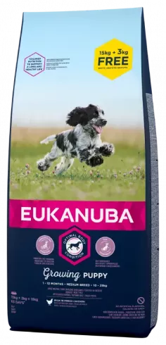 -Eukanuba Puppy Medium 15+3kg