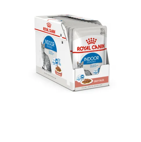 Royal Canin Indoor Gravy 12x85g - lakásban tartott felnőtt macska szószos nedves táp