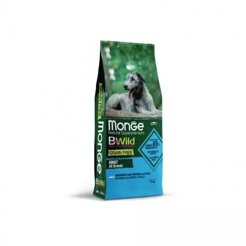 Monge BWild Grain Free Dog Adult - szardella, burgonya, borsó 12kg