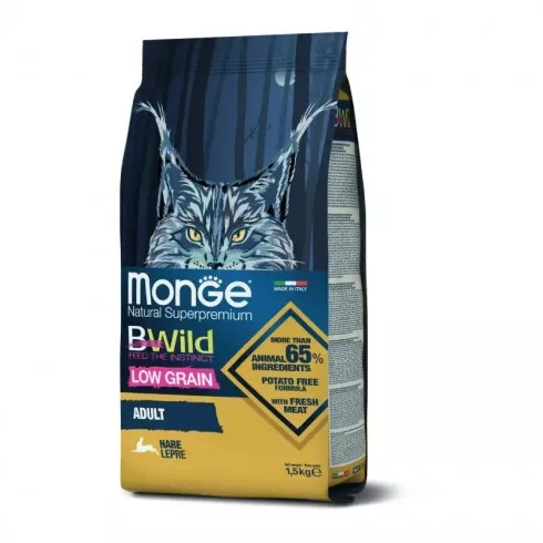 Monge BWild Low Grain Cat Adult - nyúl 10kg