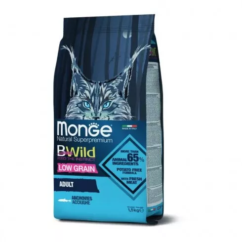 Monge BWild Low Grain Cat Adult - szardella 10kg