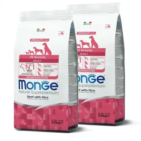 Monge Dog Speciality Line Monoprotein Adult - marha, rizs 2x2,5kg