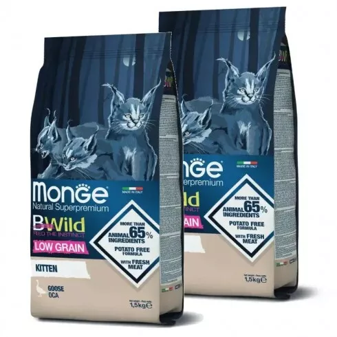 Monge BWild Low Grain Cat Kitten - liba 2x10kg